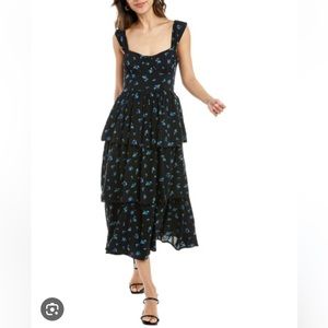 We wore what corset poplin ruffle midi dress